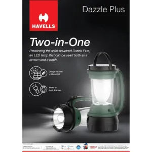 HAVELLS - Dazzle Plus Solar Lantern Cum Torch 5W