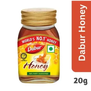 Dabur Honey - 100% Pure, World's No.1 Honey Brand (No Sugar Adulteration), 20g