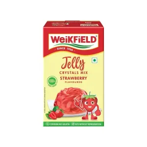 Weikfield Jelly Crystals Mix - Strawberry Flavour, 90 g Box