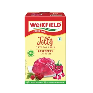 Weikfield Jelly Crystals Mix - Raspberry Flavoured, 90 g Box