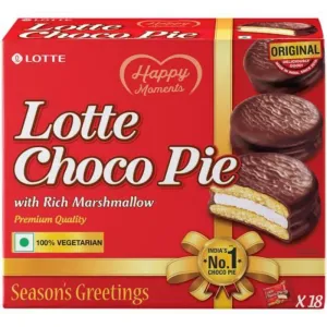 Lotte Choco Pie, 18 packs × 23g each
