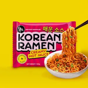 Yu Creamy Hot Sauce Korean Ramen Instant Noodles, 100g