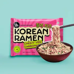 Yu Korean Ramen Noodles - Cheesy Veg Carbonara, 100g