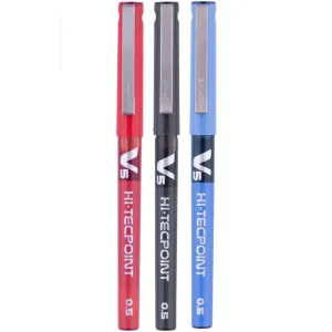 Pilot V5 Liquid Ink Roller Ball Pen - 1Blue + 1Black + 1Red