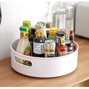 GOLWYN 360° Rotating Kitchen Accessories Organizer Tray Lazy Susan Rack Multi-Purpose Kitc
