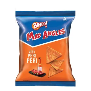 Bingo! Mad Angle Very Peri Peri,66g Pack, Corn-Based Spicy Crunchy Chips Perfect for Snack