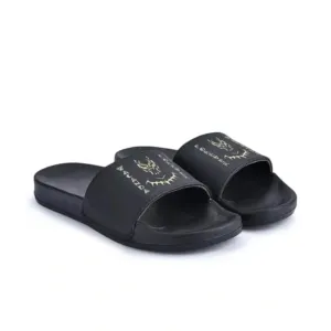 Men Black Wakanda Forever Graphic Printed Sliders flip flops