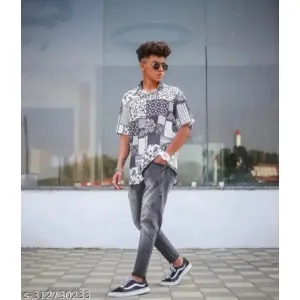 Men Printed Shirts Cotton Blended RAYON Printed Shirt