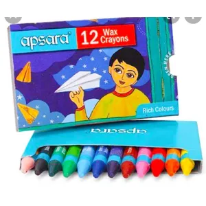 12 WAX Crayons 