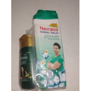 Navratan cool talc 100g ( free kesh king shampoo)