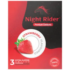 Night Rider Extra Super Dotted Condom Strawberry