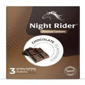 Night Rider Extra Super Dotted Premium Condoms - Chocolate 3's