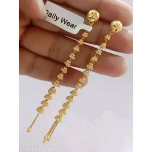 1 Gram Gold Plated Long Drop Earrings