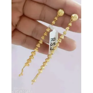 1gram gold plated long earring