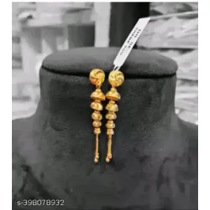 Exquisite Gold-Plated Traditional Jhumka Earrings with Handcrafted Detailing for Women