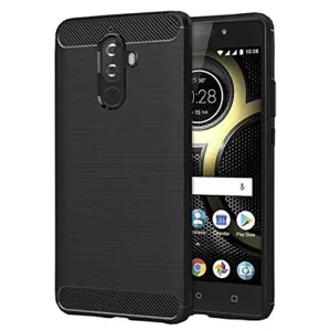 Zapcase Carbon Fibre Rugged Armour Back Cover Case Compatible for Lenovo K8 Plus (Black)