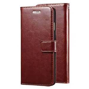 Realme C15 Flip Cover (brown orignal leather wallet)