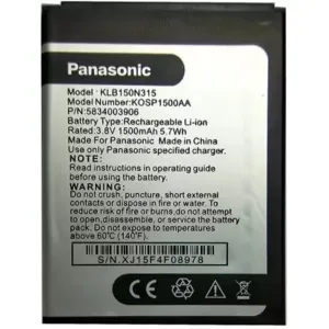 Panasonic Mobile Battery For PANASONIC T40 KLB150N315 1500mAh