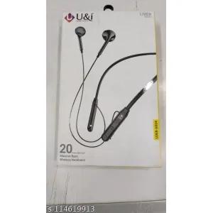 U&I 20 HOURS BACKUP MASSIVE BASS WIRLESS NECKBAND (UINB-6804)BLACK COLOUR