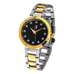 Sm Ladies Stone Embedded Black Dial Watch