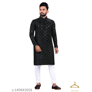 Man's Fancy Mirror Work Kurta Pyjama