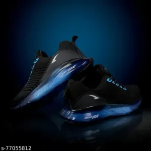 ASIAN Crystal-13 Black Sports Transparent Sole Technology Running Shoes For Men (Black)