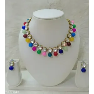 Trendy Alloy & Kundan Beads Necklace Set