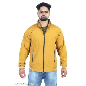 EXONOW Men Mustard Windcheater Lightweight Jacket