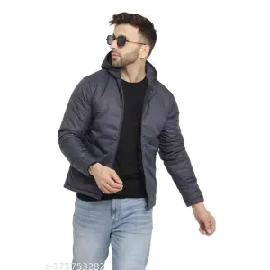 BETTER THINK Men's Solid Winter Puffer Jacket-Navy