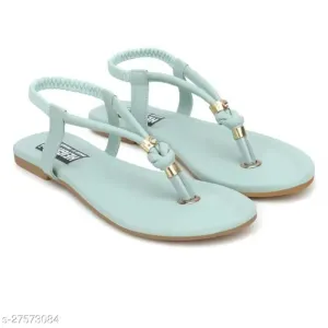 Sea Green Flats sandals women