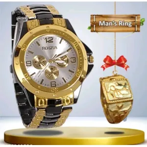 #817 Gold Rosra Analog Watch