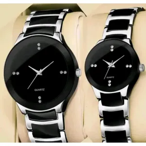 #814 Couple Black Analog Watch
