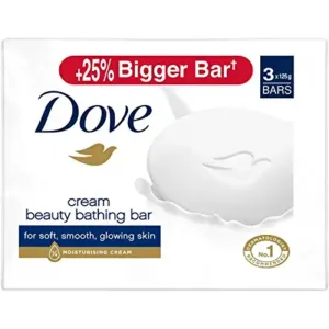 Dove Cream Beauty Bathing Soap Bar 125g (Combo Pack of 3) | With Moisturising Cream for So