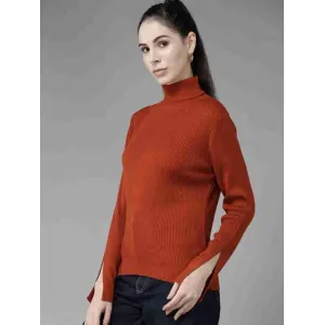 Women trutle Neck Brown sweater 