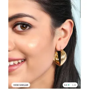 Tokyo tolkies rubans fashion accessorise gold toned contemporary hop Ear ring 