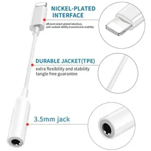3.5mm Headphone Jack Adapter, 8 Pin Connector for iPhone 8/8 Plus/iPhone X/iPhone 7/7 Plus