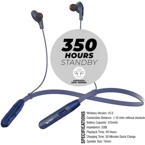 UBON Fast Charge CL-4080 Wireless Magnetic Earbuds 40 Hours Playtime