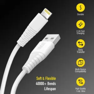 2.4A Fast charging/data transfer for iPh 5/6/7/8/X 1 m Lightning Cable