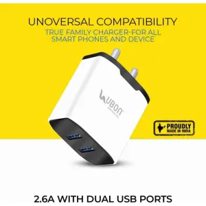 UBON 13W Wall Charger CH-500 with 2.6A ( 6 month warranty)