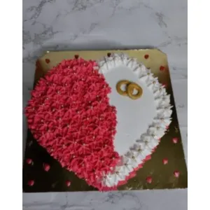 Heart shaped couple cake