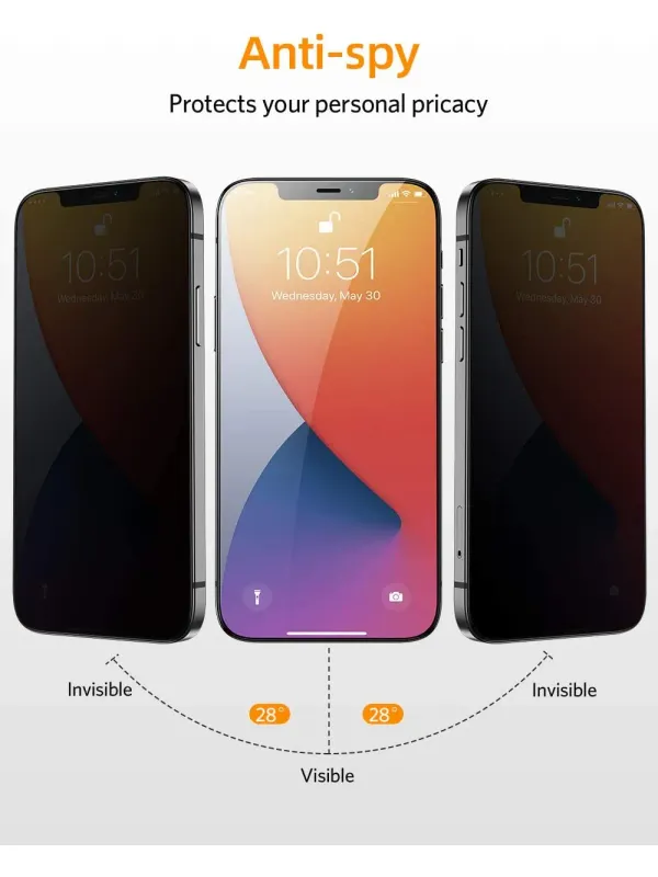 iPhone 12 / 12 Pro Privacy Tempered Glass Screen Protector