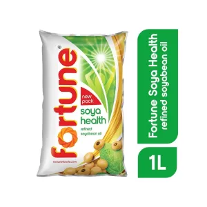 Fortune Soya Health Refined Soyabean Oil 1Ltr Pouch