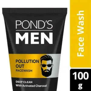 Ponds Facewash Men Pollution Out Facewash, Deep Clean With Activated Charcoal, (100gm)