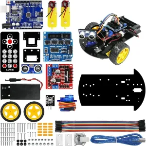 Smart Robot Car 2WD Chassis Kit with Ultrasonic Module R3 Board,Remote Compatible with Ard