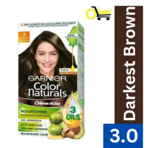 Garnier Colour Natural Cream Darkest Brown Hair Colour (no 3.0) 89/-
