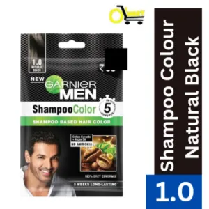Garnier Men Shampoo Hair Colour Natural Black (no 1.0) 29/-