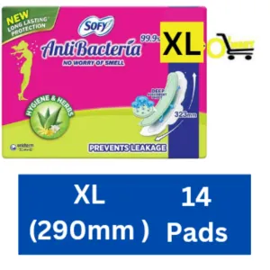 Sofy Antibacterial Pad XL (290mm) 14pc 132/-