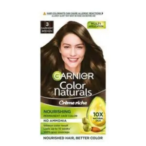 Garnier Colour Naturals  Cream riche Nourishing permanent Hair Color, darkest brown 3- 30g