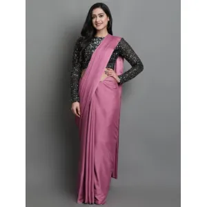  Solid Bollywood Satin, Silk Blend Saree
(s)