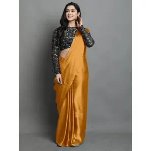Solid Bollywood Satin, Silk Blend Saree
(s)